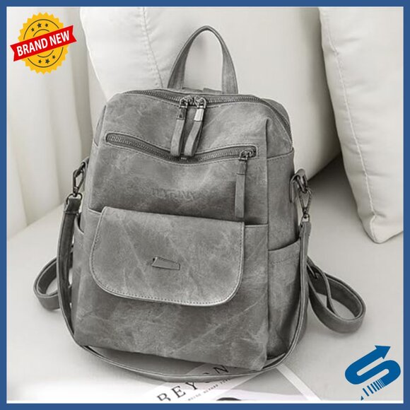 PU Leather Backpack Purse Multipurpose Handbag Adjustable Strap Travel